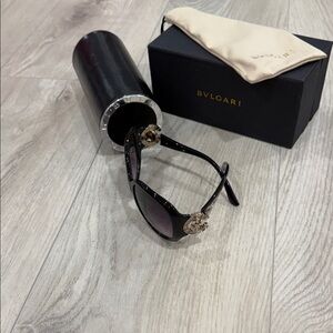 Bulgari Black and Gold Sunglasses
